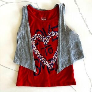 Justice brand ‘Love to Shine’ tank with built in vest, super cute! Sequins!